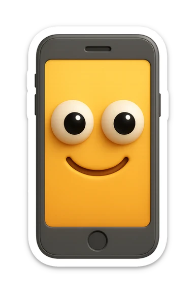 emoji 3d stile iphone di schermo pc con occhi 3d sticker