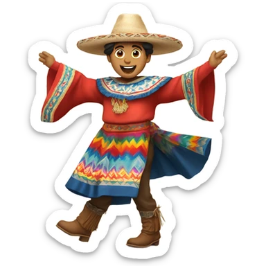 a chilean huaso dancing cueca sticker