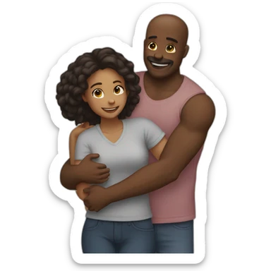 Hug with girlfriend  sticker