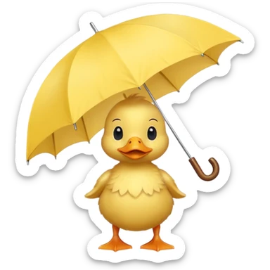 baby Duck holding white umbrella sticker