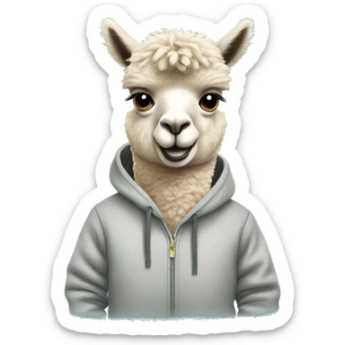 Alpaca wearing Sweatshirt  sticker