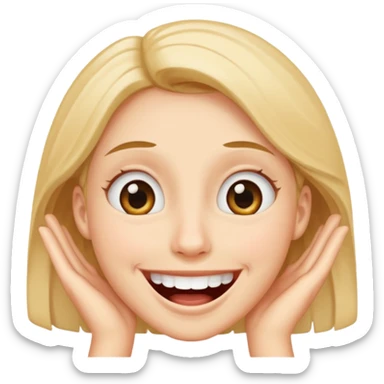 I want an overly excited face that says “I am so excited, I cannot contain. With eyes tightly squeezed together and a big grin emoji. sticker