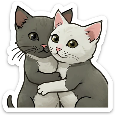 Kittens hugging  sticker