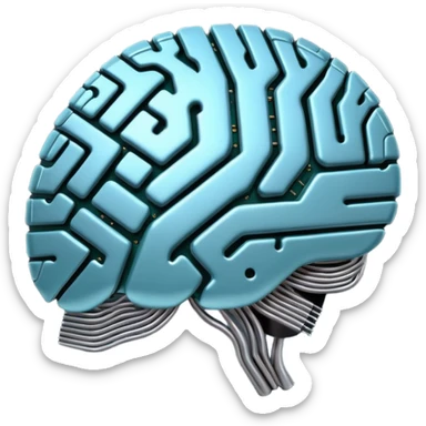 3D circuit board brain sticker