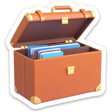 open empty briefcase sticker