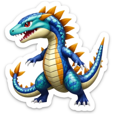 Meloetta-Garchomp-Feraligatr-Pokémon-Fakémon-fusion-hybrid-creature sticker