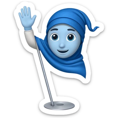 DOĞU TÜRKİSTAN BAYRAĞI (İNSANSIZ) AY VE YILDIZ MAVİ BAYRAK sticker