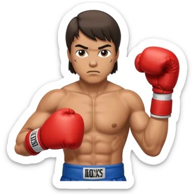 Boxer ,with a mullet haircut sticker