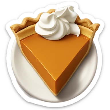 pumpkin pie slice with a little whipped cream on top sticker