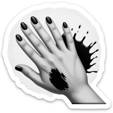 Visualize on-brand content — instantly. black white pallete preferred. hand painting on a canvas sticker