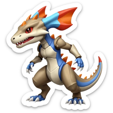 Shiny Koraidon-Marowak-Gabite-Fakémon-hybrid-creature (full body)  sticker