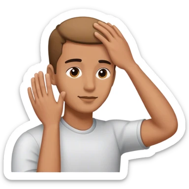 A hand patting a male’s head to show care and affectionate  sticker