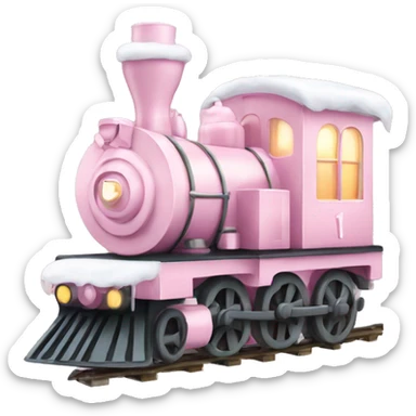 Light pink Christmas train sticker