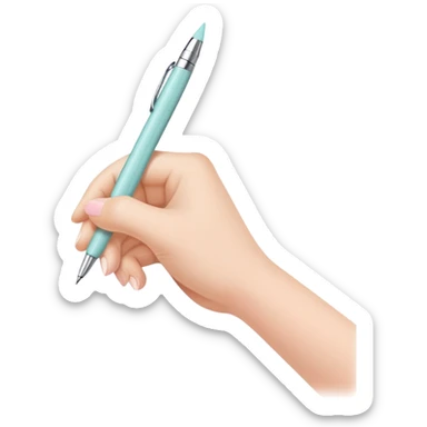 hand holding and writing with a pastel colored pen sticker