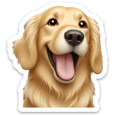 Golden retriever with happy blonde girl sticker