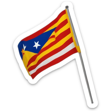 Catalan flag mixed with Cuban flag sticker