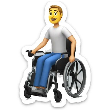 3d pose of man with reduced mobility sticker