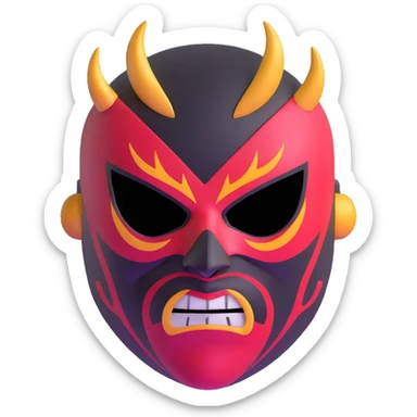 colorful sinister luchador mask with evil expression sticker