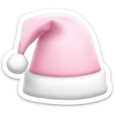 Light pink Santa hat with sparkly snowflakes  sticker