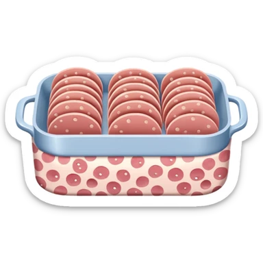 cold cuts (mortadella on a rectangular pot platter) sticker