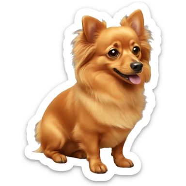 Orange Pomeranian dachshund  sticker