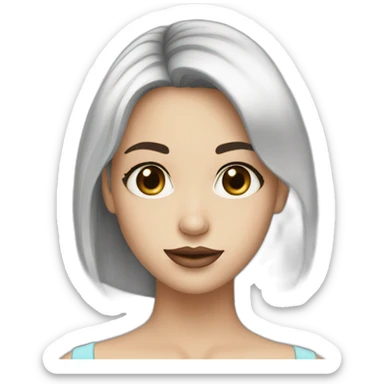 white-thin-girl-blackhair-tinny-lips sticker