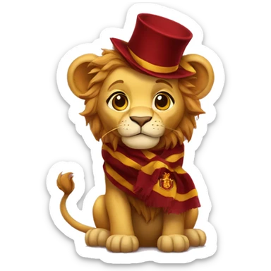 Griffindor lion with scarf hogwarts sticker