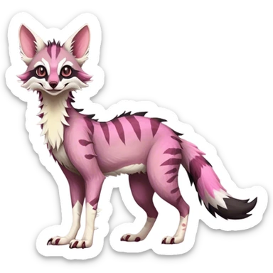 Feral Rare Fantasy dark pastel Vernid-Sergal-Genet-Trico-species by LiLaiRa, random markings, tufted tail, tufted ears, full body sticker