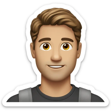 brown hair man-browneyes-light skin-european-handsome-sideparted sticker