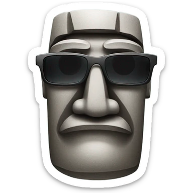 Easter island head with glasses sticker