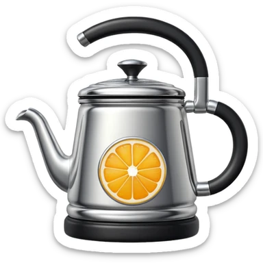 Hermès-style silver citrus press, classic design, luxury, cute emoji style sticker