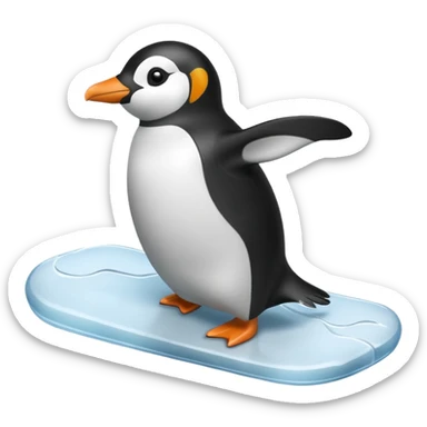 penguin sliding sticker