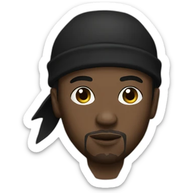 French Rapper With a black bandana and a black hoodie sticker