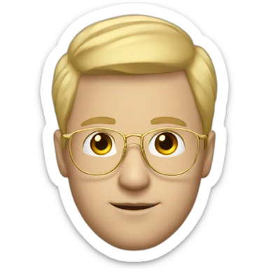 blonde white man with golden aviator glasses sticker