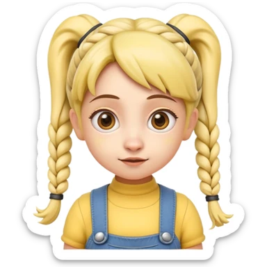 cute girl minion with pigtails sticker