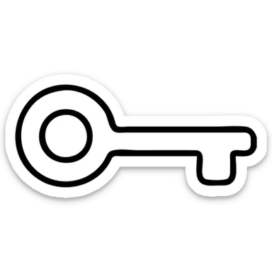 minimal key icon, elegant and modern style, clean lines, black color on white background, suitable for professional presentations sticker