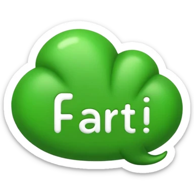 The word FART in Green sticker