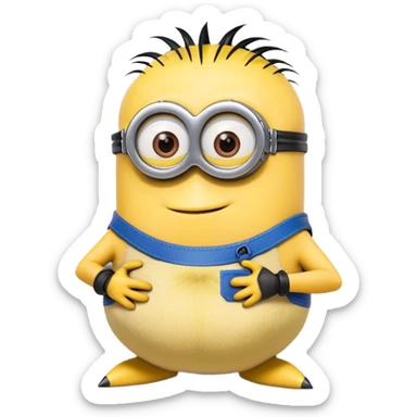 Pregnant minion from dreamworks lovingly leaning into Sonic the Hedgehog sticker