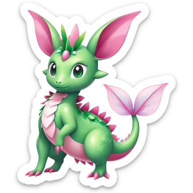 Shiny Exotic Cute Majestic Ethereal Sparkly Flygon-Sylveon-Shaymin-Meganium-Hybrid-Creature sticker