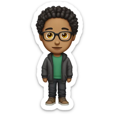 Lightskin boy with locs and glasses sticker