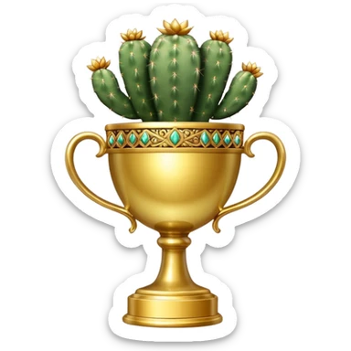 gold cactus cup trophy no face sticker