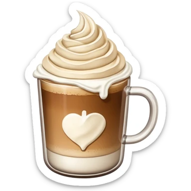 Cozy beige Coffee with whipped cream  sticker
