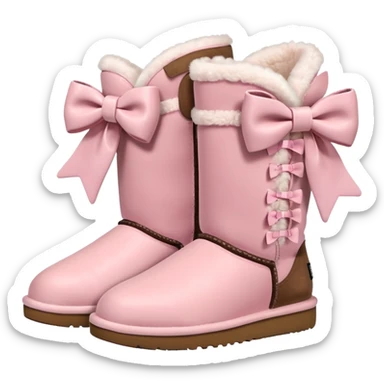 pastel pink uggs with bows on the back sticker