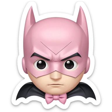 Light pink cute batman with a bow in his head sticker