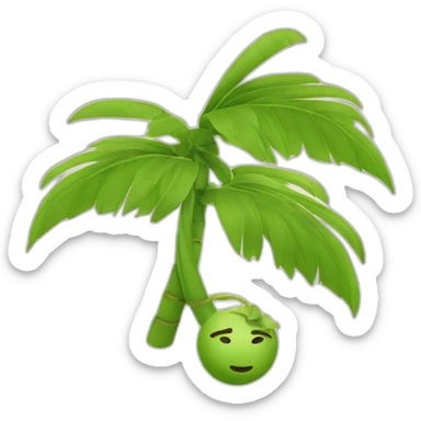 Chinois avec un palmier sur la tête sticker