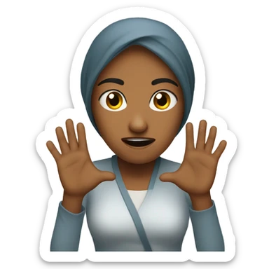 create a scared oman with her hands on herface sticker