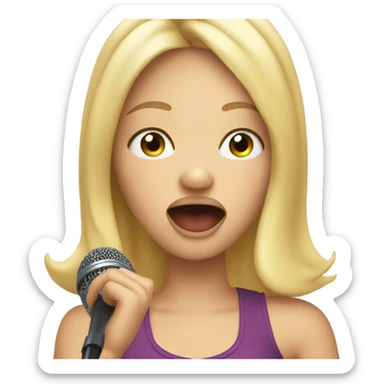 blonde girl singing bad karaoke  sticker