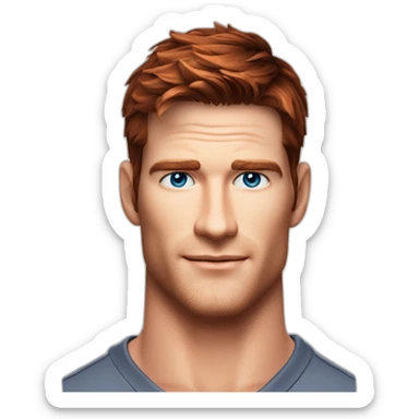 Ryan mcpartlin  Blue eyes very neat gelled back fully red hair handsome chiselled jaw sharp cheekbones sticker