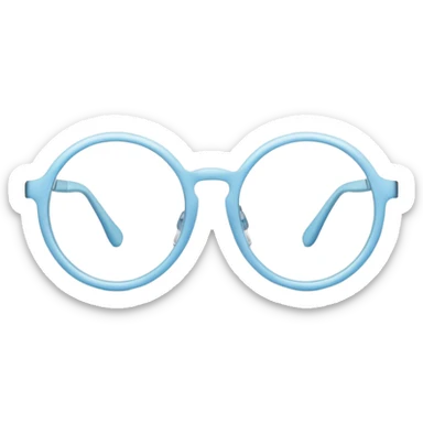 stylish round pastel blue eyeglasses sticker