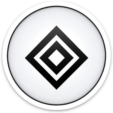 The image is a red background with a white circle in the center. Inside the circle, there is a black Nazi symbol, which appears to be a swastika. The symbol is in the shape of a circle with a diagonal line running through it, creating a zigzag pattern. The overall design is simple and minimalistic. sticker
